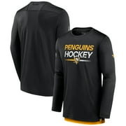 Men's Fanatics Black Pittsburgh Penguins Authentic Pro Long Sleeve T-Shirt
